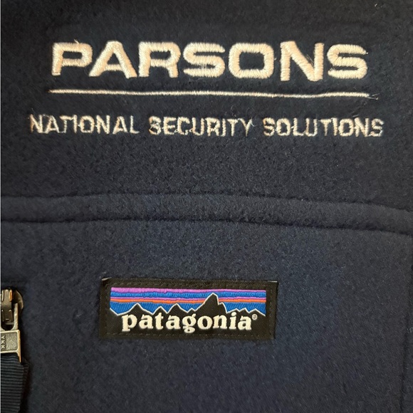 WT Patagonia Men’s XXL Classic Synchilla Fleece Vest Navy Embroidered Logo - Picture 3 of 6